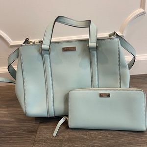 Kate Spade light blue bag & matching wallet